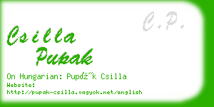 csilla pupak business card